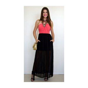 Maxi dress two tone elegant